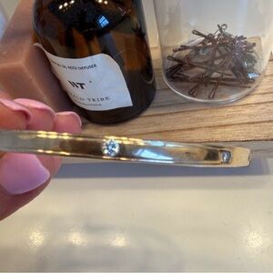 Gold Bangle with Diamond Accent